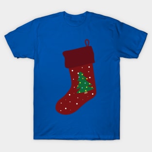 Christmas Stocking with tree T-Shirt